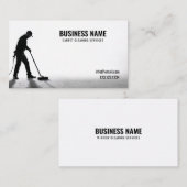 シンプル黒と白のクリーニングカーペットシルエット 名刺 (正面/裏面)