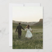 シンプル黒と白のスクリプトオーバーレイフォト結婚ズ 招待状 (裏面)