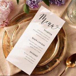 シンプル黒と白のテー結婚ブルメニュー メニュー