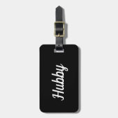 シンプル黒と白のハビー荷物タグ ラゲッジタグ (正面縦)