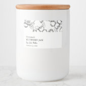 シンプル黒と白のブルーベリージャムラベル フードラベル (正面)