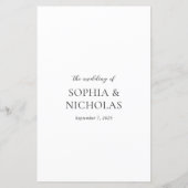 シンプル黒と白のメモダン結婚ニュー (裏面)