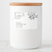 シンプル黒と白のラズベリージャムラベル フードラベル (正面)