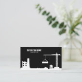 シンプル黒と白の建築 名刺 (スタンド正面)