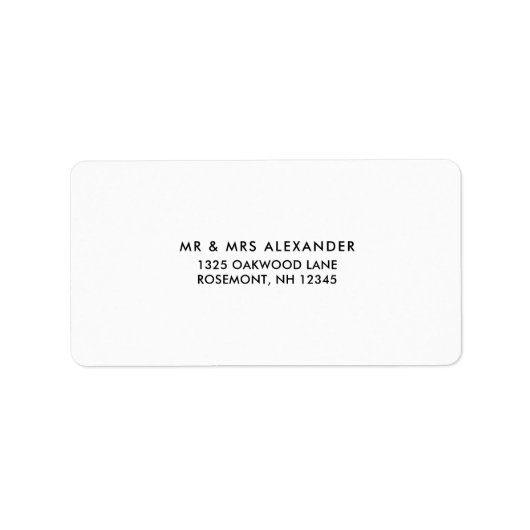 シンプル黒と白の戻結婚りラベル ラベル (正面)