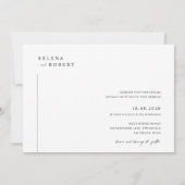 シンプル黒と白の素朴写結婚真 招待状 (裏面)