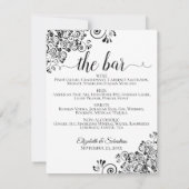 シンプル黒と白の結婚バー表の番号 (裏面)