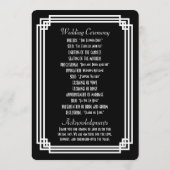 シンプル黒と白アールデコ結婚式 プログラム (裏面)
