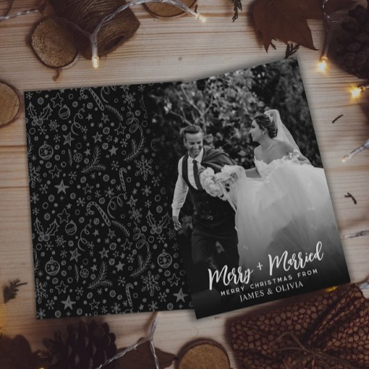 シンプル黒と白メリーと写結婚した真 シーズンカード