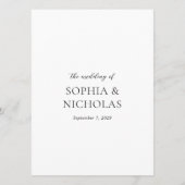 シンプル黒と白モダン結婚の メニュー (裏面)