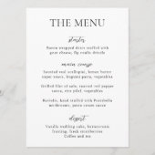 シンプル黒と白モダン結婚の メニュー (正面)