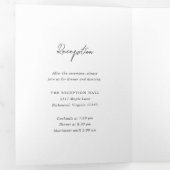 シンプル黒と白モダン結婚の 三つ折り招待状 (内部最初)