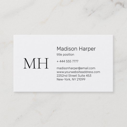 シンプル黒と白 名刺 (正面)