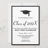 シンプル黒と白 招待状 (正面)