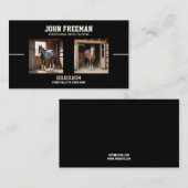 シンプル黒と茶色の馬の写真コーチウマ科のング 名刺 (正面/裏面)