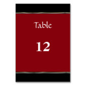 シンプル黒と赤の結婚テーブル番号 テーブルナンバー (裏面)