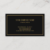 シンプル黒と金ゴールドの組合せ 名刺 (裏面)