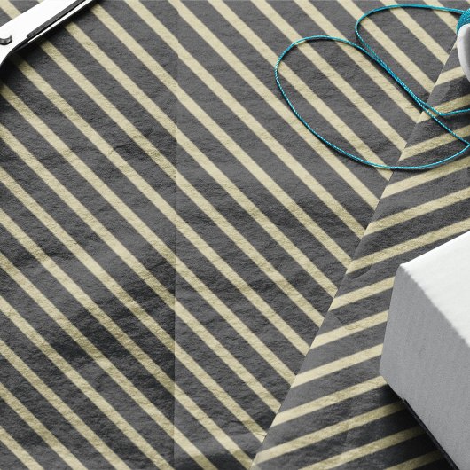 シンプル黒と金ゴールドストライプの 薄葉紙