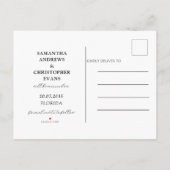 シンプル黒と金ゴールドフォトファーン日付を保存 案内ポストカード (裏面)