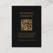 シンプル黒と金ゴールド結婚のQRコード エンクロージャーカード (正面)