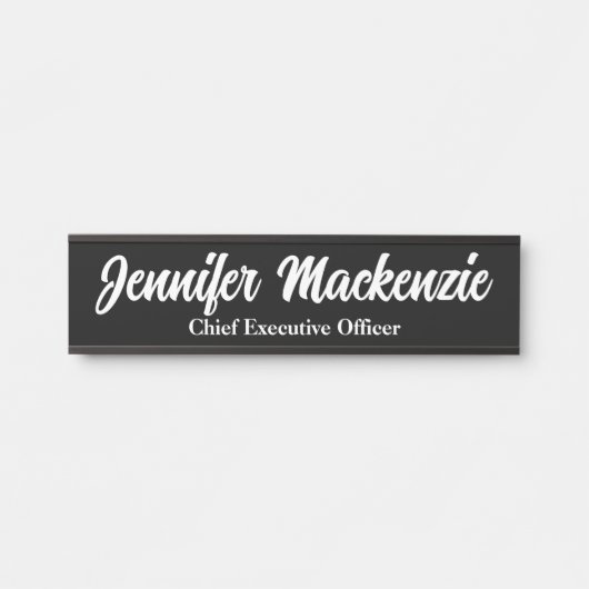 シンプル黒のエレガントオフィスの扉の看板 サインプレート (正面)