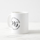 シンプル黒のカスタム名の追加 コーヒーマグカップ (正面左)