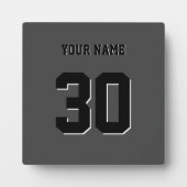 シンプル黒のカスタム番号と名前 フォトプラーク (正面)