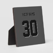 シンプル黒のカスタム番号と名前 フォトプラーク (正面)