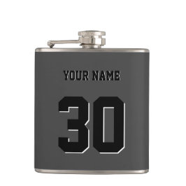 シンプル黒のカスタム番号と名前 フラスク