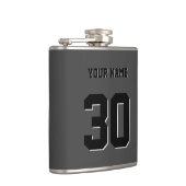 シンプル黒のカスタム番号と名前 フラスク (右)