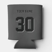 シンプル黒のカスタム番号と名前 缶クーラー (裏面)