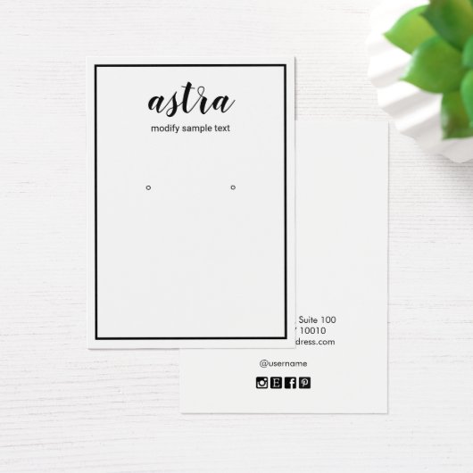 シンプル黒のシグナ縁どチャ・イヤリング・ディスプレイ (デスク)