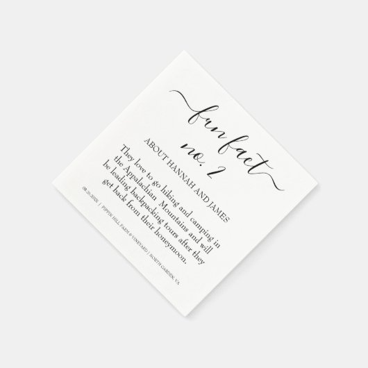 シンプル黒のスクリプモダントおもしろいファクト結婚2 スタンダードカクテルナプキン (角)