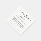 シンプル黒のスクリプモダントおもしろいファクト結婚3 スタンダードカクテルナプキン (角)