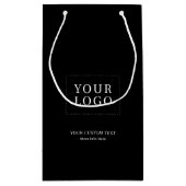 シンプル黒のミニマルビジネスロゴ スモールペーパーバッグ (裏面)