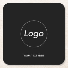 シンプル黒のロゴ スクエアペーパーコースター