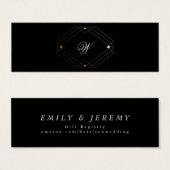 シンプル黒の幾何モダン金ゴールドギフトレジストリ (正面&裏面)