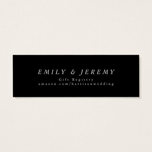 シンプル黒の幾何モダン金ゴールドギフトレジストリ (裏面)