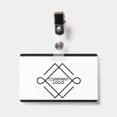 シンプル黒の幾何形状 バッジ (クリップ付き表面)