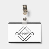 シンプル黒の幾何形状 バッジ (クリップ付き裏面)