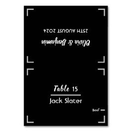 シンプル黒の手書きスクリプ結婚トのテーブルカード テーブルナンバー