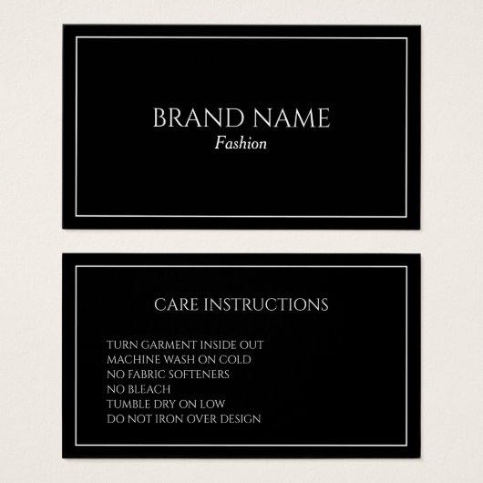 シンプル黒の指気に示エンクロージャカード (正面&裏面)