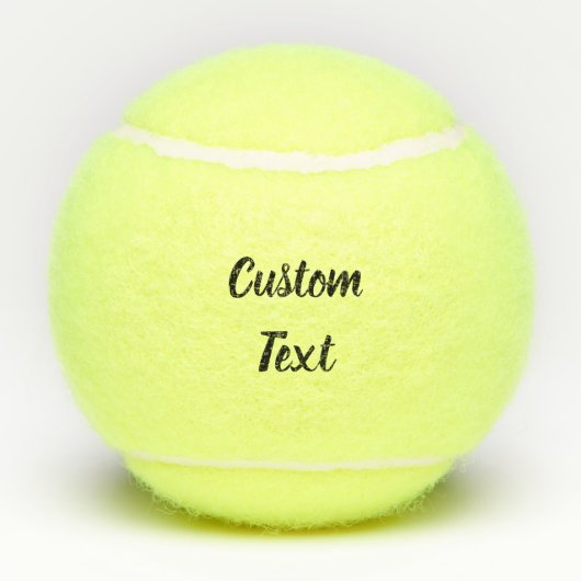 シンプル黒の筆記体スクリプトの文字または名前 テニスボール (裏面)