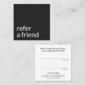 シンプル黒の顧客紹介 紹介カード (正面/裏面)