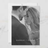 シンプル黒エレガントと白の写真 セーブザデート (正面)