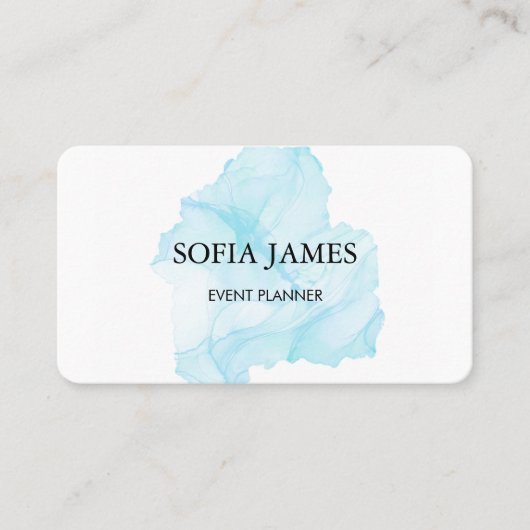 シンプル黒エレガントと青の名刺 名刺 (正面)