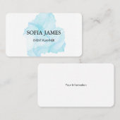 シンプル黒エレガントと青の名刺 名刺 (正面/裏面)