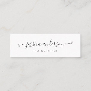 シンプル黒エレガントモダン字 スキニー名刺