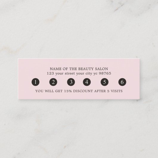 シンプル黒エレガント光バラロイヤリティカード ロイヤリティカード (裏面)