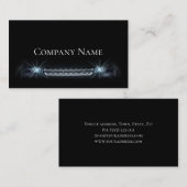 シンプル黒エレガント前車ランプライトカード 名刺 (正面/裏面)